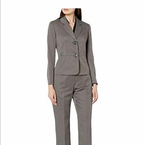 Le Suit Grey Tonal Petite Button Suit Jacket NWT